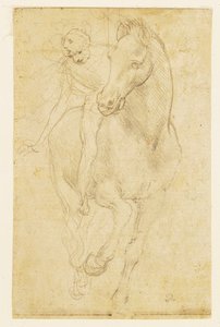 馬と騎手 1480年頃（銀点・下敷き紙） 作： Leonardo da Vinci