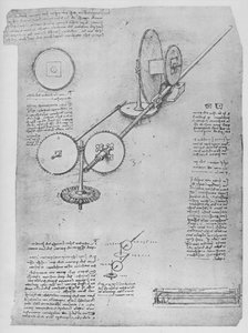 大砲を作るための鉄の棒を成形するための機械、c1480 1945 作： Leonardo da Vinci