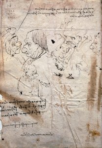 男性似顔絵と図書館リスト、Codex Trivulzianus 作： Leonardo da Vinci