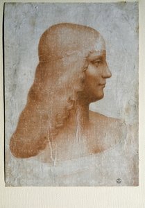マントヴァ侯爵夫人イザベラ・デステの肖像 1500年頃（紙に描いたもの 作： Leonardo da Vinci