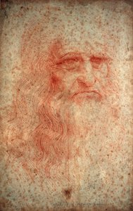 レオナルドダヴィンチの自画像、イタリアの画家、彫刻家、エンジニア、建築家、c1513 作： Leonardo da Vinci
