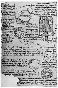 ロモランティン城のスケッチ、1517〜1518年、1954年。 作： Leonardo da Vinci