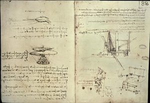 プロペラと飛行機械の研究 作： Leonardo da Vinci