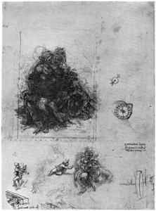 聖アンナと洗礼者ヨハネによる聖母子の研究、1503 1954。 作： Leonardo da Vinci