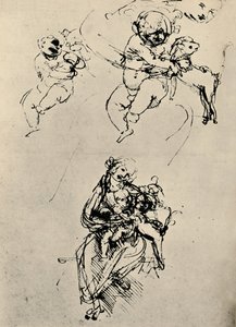 猫とマドンナと子供のための研究、1478-1480 1945 作： Leonardo da Vinci