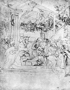 賢者の崇拝に関する研究、15世紀1930年。 作： Leonardo da Vinci