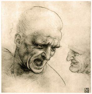 戦士の頭の習作 作： Leonardo da Vinci
