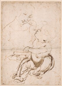 フルーツ ボウルを持ったマドンナの習作、1478 年頃。 作： Leonardo da Vinci