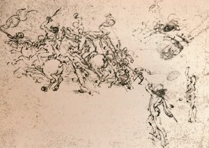 アンギアリの戦いの漫画の研究、c1472-c1505 1883 作： Leonardo da Vinci