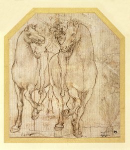 馬とライダーの研究、1480年頃（紙のメタルポイント） 作： Leonardo da Vinci