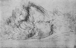 岩層の研究、c1480 1945 作： Leonardo da Vinci