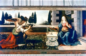 受胎告知、1472-1475 作： Leonardo da Vinci