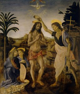 キリストの洗礼、1470年から1475年頃 作： Leonardo da Vinci