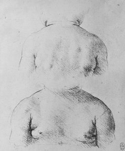 乳児の胸像、正面図と背面図、c1480 1945 作： Leonardo da Vinci