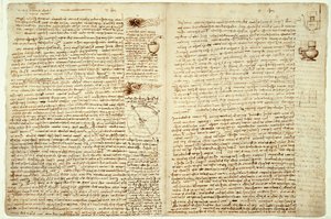コーデックスハンマー、124-127ページ、1508-12ページ 作： Leonardo da Vinci