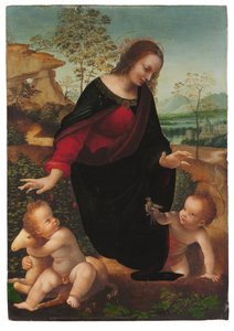 洗礼者聖ヨハネとマドンナと子供 作： Leonardo da Vinci