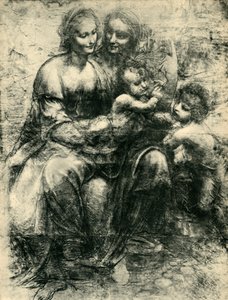 聖アンナと洗礼者聖ヨハネの聖母子、1499年-1500年、1943年。 作： Leonardo da Vinci