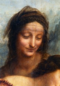 聖アンナの顔（「聖アンナを抱く聖母子」からのディテール 作： Leonardo da Vinci