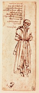 ベルナルド・バロンチェッリの絞殺死体。ペンとインク（ペンとインク） 作： Leonardo da Vinci