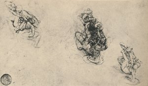 敵を倒した男の3つの研究、c1480 1945 作： Leonardo da Vinci