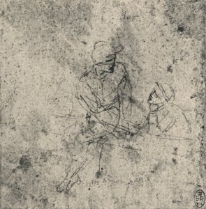 会話の2人の人物、c1480 1945 作： Leonardo da Vinci
