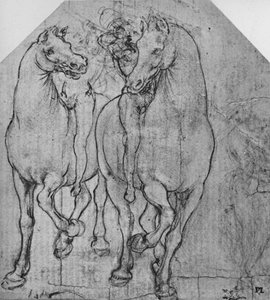 二人の騎手、c1480 1945 作： Leonardo da Vinci