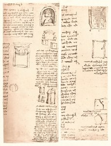 2つの建築図面、c1472-c1519 1883 作： Leonardo da Vinci