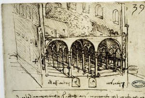 都市計画：建築計画(39) by レオナルド・ダ・ヴィンチ (Leonardo da Vinci) - フランス学士院図書館 作： Leonardo da Vinci