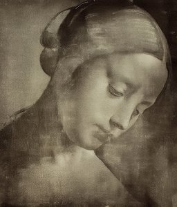 女性の頭。約1470-1519 作： Leonardo da Vinci