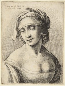 スヌードを身につけた女性 作： Leonardo da Vinci