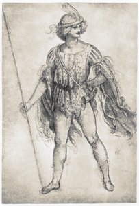 仮面舞踏会の衣装の青年、1506-1507 作： Leonardo da Vinci