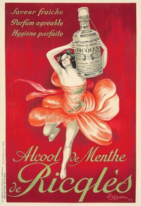 1924年、リクレスによるミントアルコール。 作： Leonetto Cappiello