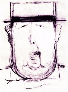 レオネット・カッピエロ（1875-1942）によるアイルランド人作家オスカー・ワイルド（1854-1900）の漫画 1899年 作： Leonetto Cappiello