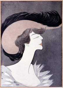 セオドア・ルーズベルトの娘、ロングワース夫人（アリス・ルーズベルト・ロングワース）（1884～1980年）の肖像。Leonetto Cappielloによる漫画。 作： Leonetto Cappiello