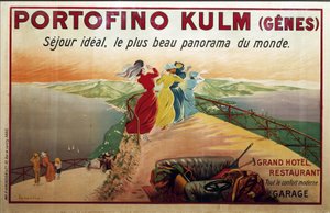 ポスター、20世紀。ポルトフィーノホテルの広告。ポルトフィーノ・クルム（ジュネス）（ポスター 作： Leonetto Cappiello