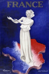 フランスを代表する女性 - ブルー・ホワイト・レッドカラーのポスター 作： Leonetto Cappiello