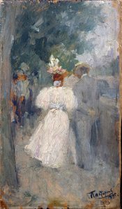 パリの大通り。 Leonid Osipovich Pasternak (1862-1945) の絵画