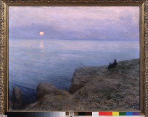 海岸の詩人アレクサンドル・プーシキン (1799-1837)。 Leonid Osipovich Pasternak (1862-1945) の作品、段ボールにパステル