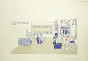 部屋のデザイン、1901年頃（カラーリト） 作： Leopold (after) Bauer