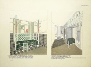 子供部屋と客室、1901年頃（カラーリト） 作： Leopold (after) Bauer