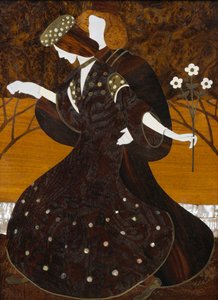 チェスト 1908年頃 レオポルド・バウアー(1872-1938)作 ウォールナット、真鍮、真珠母貝 オーストリア、詳細 20世紀 作： Leopold Bauer