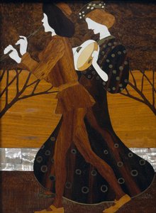 チェスト 1908年頃 レオポルド・バウアー(1872-1938)作 ウォールナット、真鍮、真珠母貝 オーストリア、詳細 20世紀