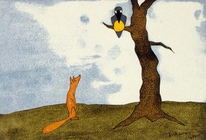 キツネとカラス 作： Leopold Chauveau