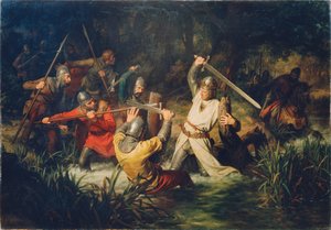 ハプスブルク家のルドルフ、1872 年に死の危険にさらされています。 作： Leopold Edler von Löffler Radymno
