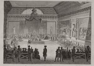 著名人の集会、1787年、アントワーヌオーギュストアーネストエベール（1817-1908）によって彫刻 作： Leopold Flameng