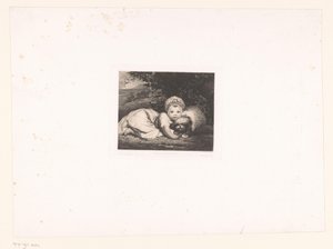 グロスターのソフィア・マチルダ王女と愛犬 作： Leopold Flameng