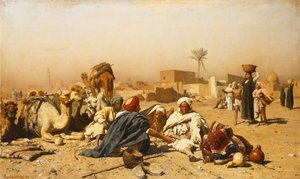 アラブの野営地、1880 作： Leopold Karl Muller