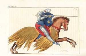 槍で突撃するイギリス騎兵 作： Leopold Massard