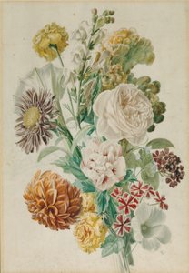 バラとダリアの花束 作： Leopold von Stoll