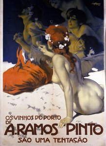 ポルトガルワインの広告。レオポルド・メトリコヴィッツのポスター、1915年頃。